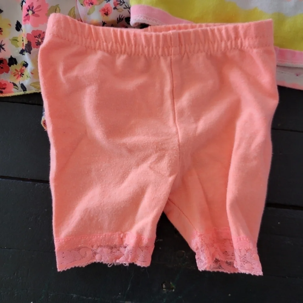 Garanimals Little Lass Baby Girl Outfit Bundle 3 Pieces 12 Months Neon Coral - Picture 2 of 7
